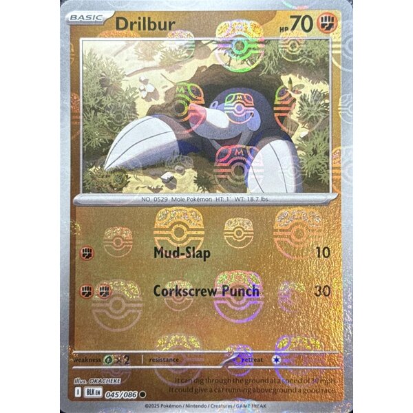 Pokemon Drilbur (Master Ball Pattern) (045) Near Mint Holofoil