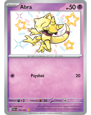 Pokemon Abra (148) Lightly Played Holofoil