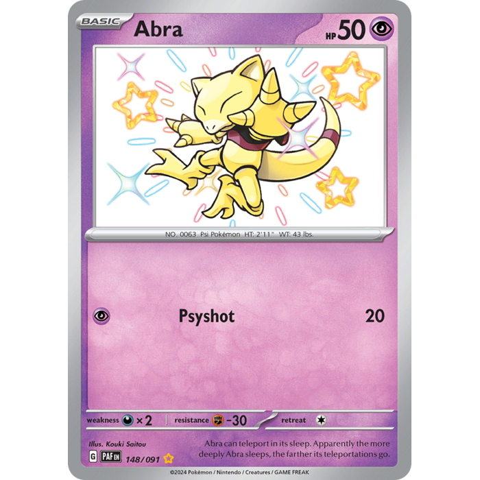 Pokemon Abra (148) Lightly Played Holofoil