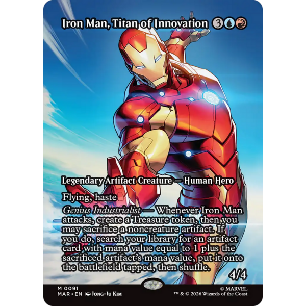 Magic: The Gathering Iron Man, Titan of Innovation (Borderless) (091) Near Mint