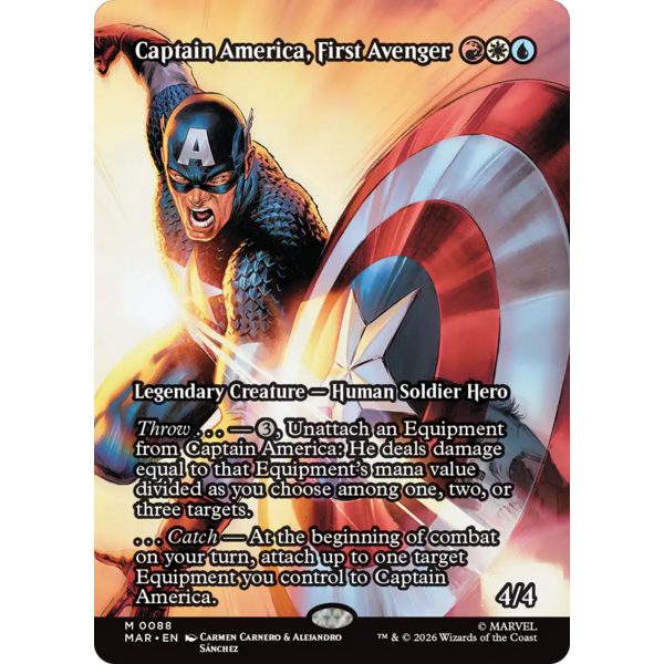 Magic: The Gathering Captain America, First Avenger (Borderless) (088) Near Mint