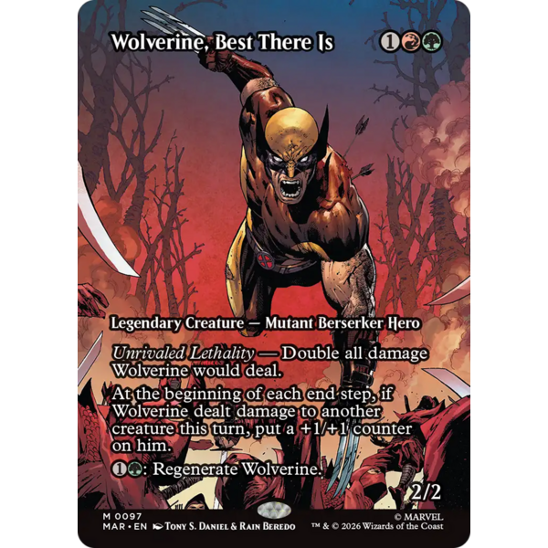 Magic: The Gathering Wolverine, Best There Is (Borderless) (097) Lightly Played