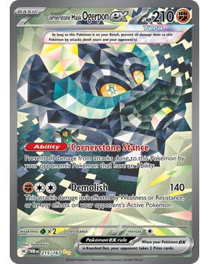 Pokemon Cornerstone Mask Ogerpon ex (215) Lightly Played Holofoil