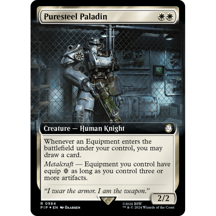 Magic: The Gathering Puresteel Paladin (Surge Foil) (Extended Art) (984) Lightly Played Foil
