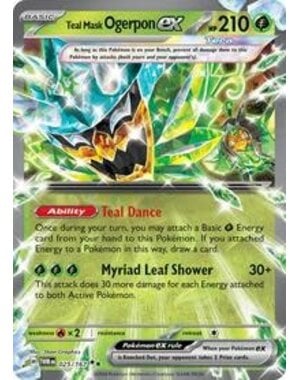 Pokemon Teal Mask Ogerpon ex (025) Lightly Played Holofoil