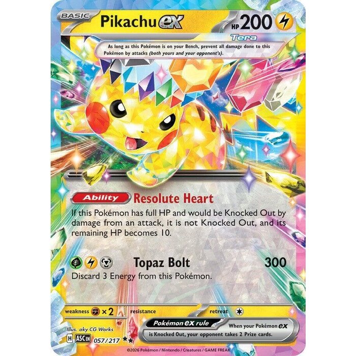 Pokemon Pikachu ex (057) Lightly Played Holofoil