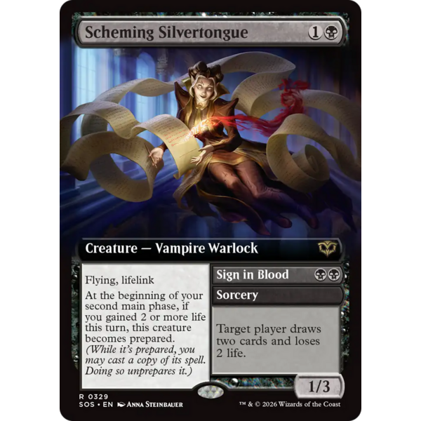 Magic: The Gathering Scheming Silvertongue (Extended Art) (329) Lightly Played Foil