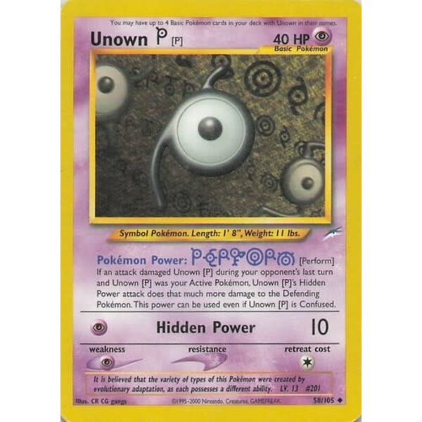 Pokemon Unown [P] (058) UNL Lightly Played