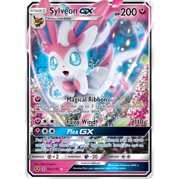 Pokemon Sylveon GX (92a) Near Mint Holofoil