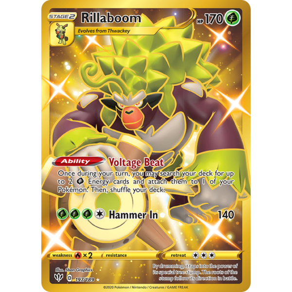 Pokemon Rillaboom (Secret) (197) Lightly Played Holofoil
