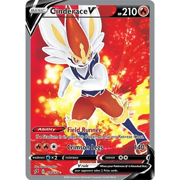 Pokemon Cinderace V (Full Art) (178) Lightly Played Holofoil