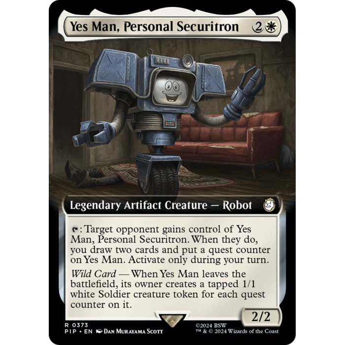 Magic: The Gathering Yes Man, Personal Securitron (Extended Art) (373) Lightly Played Foil