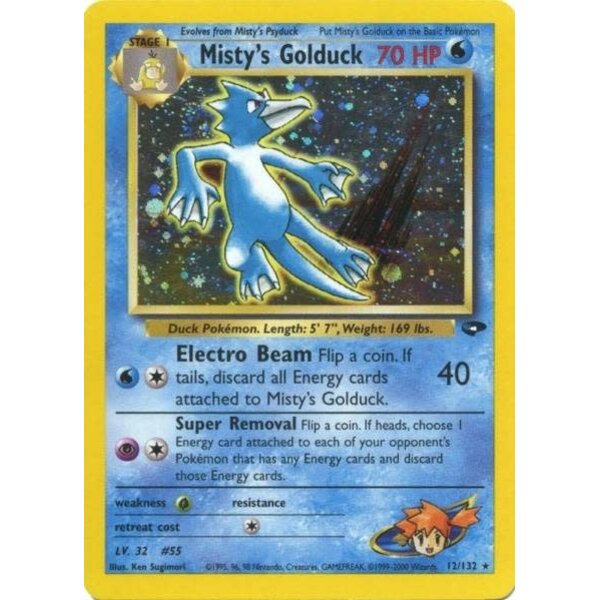 Pokemon Misty's Golduck (012) UNL Moderately Played Holofoil