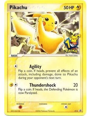 Pokemon Pikachu (10th Anniversary) (012) Moderately Played