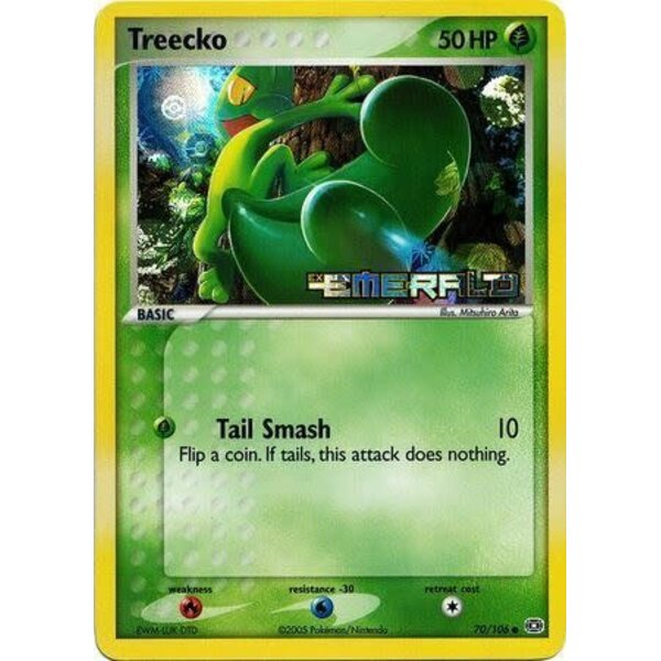 Pokemon Treecko (070) Damaged Reverse Holofoil