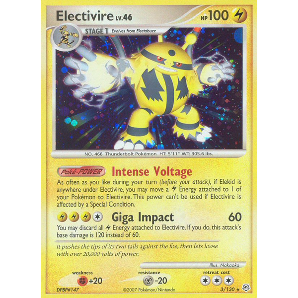 Pokemon Electivire (003) Lightly Played Reverse Holofoil