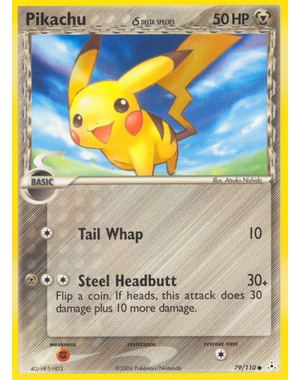 Pokemon Pikachu (Delta Species) (079) Damaged