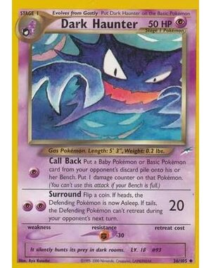 Pokemon Dark Haunter (036) UNL Damaged