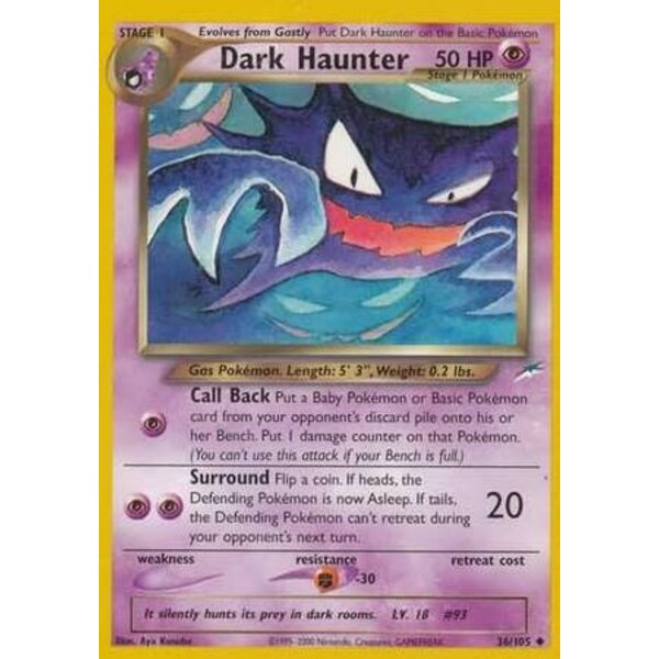 Pokemon Dark Haunter (036) UNL Damaged