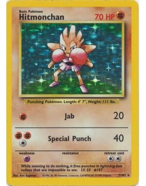 Pokemon Hitmonchan (007) Heavily Played Holofoil
