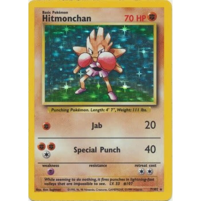 Pokemon Hitmonchan (007) Heavily Played Holofoil