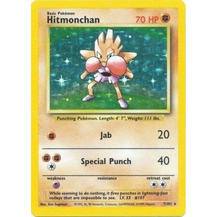 Pokemon Hitmonchan (007) Heavily Played Holofoil