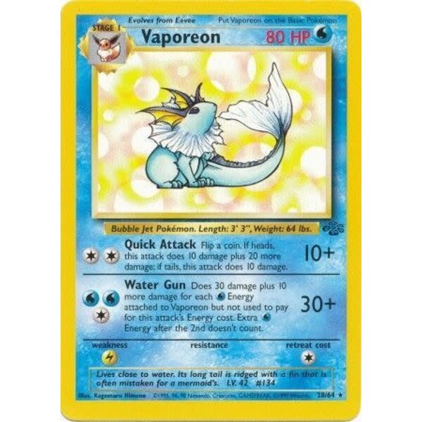 Pokemon Vaporeon (028) UNL Lightly Played