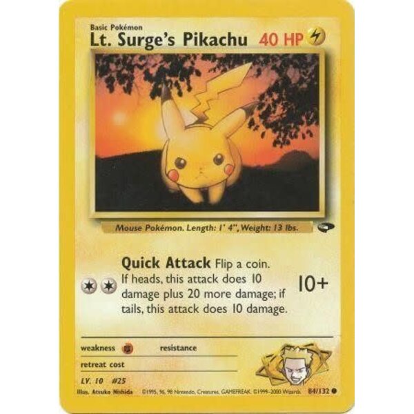 Pokemon Lt. Surge's Pikachu (084) UNL Lightly Played
