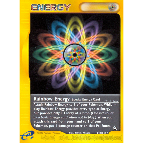 Pokemon Rainbow Energy (144) Damaged