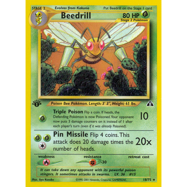 Pokemon Beedrill (018) 1st Lightly Played