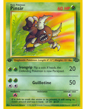 Pokemon Pinsir (025) 1st Lightly Played