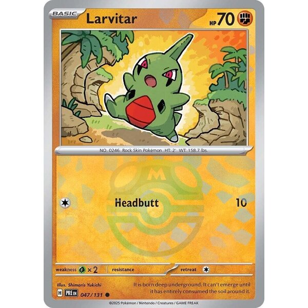 Pokemon Larvitar (Master Ball Pattern) (047) Lightly Played Holofoil