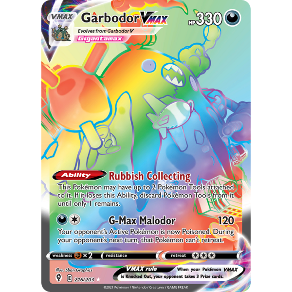 Pokemon Garbodor VMAX (Secret) (216) Lightly Played Holofoil
