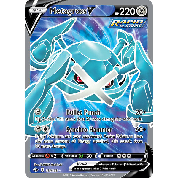 Pokemon Metagross V (Full Art) (181) Lightly Played Holofoil