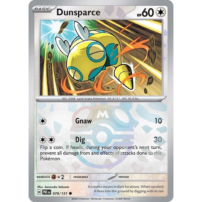 Pokemon Dunsparce (Master Ball Pattern) (079) Lightly Played Holofoil