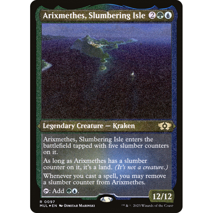 Magic: The Gathering Arixmethes, Slumbering Isle  (Foil Etched) (097) Lightly Played Foil