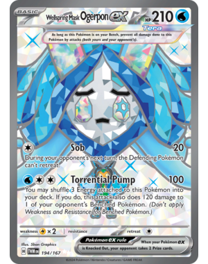 Pokemon Wellspring Mask Ogerpon ex (194) Lightly Played Holofoil