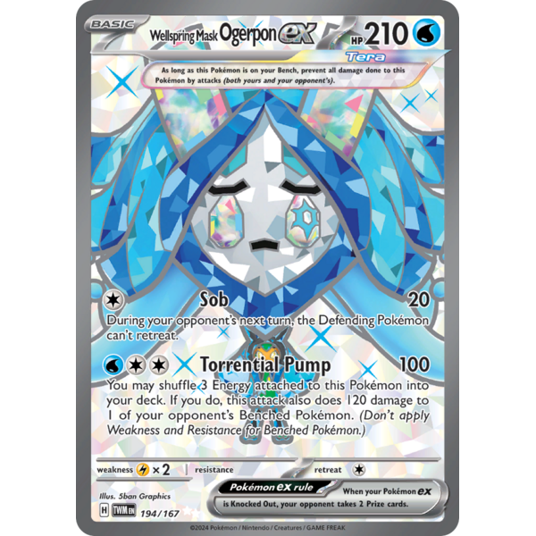 Pokemon Wellspring Mask Ogerpon ex (194) Lightly Played Holofoil