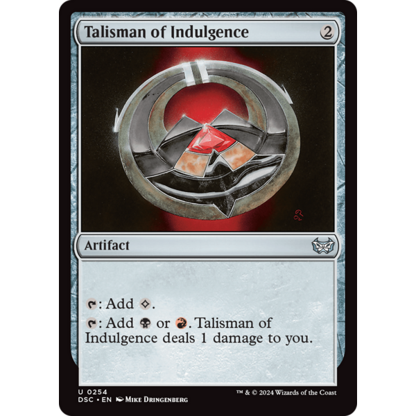Magic: The Gathering Talisman of Indulgence (254) Lightly Played