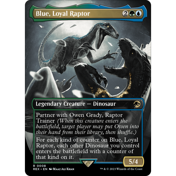 Magic: The Gathering Blue, Loyal Raptor (Borderless) (008) Lightly Played