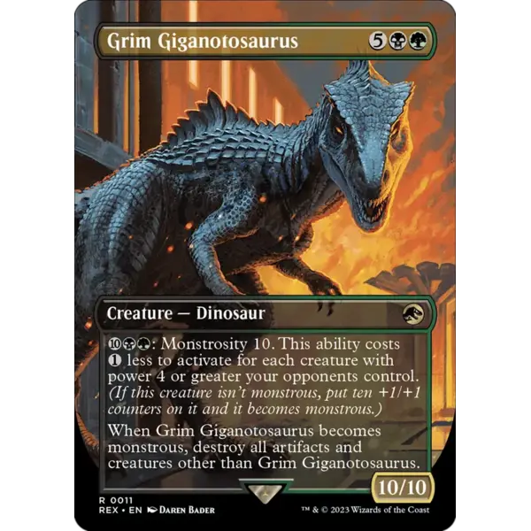 Magic: The Gathering Grim Giganotosaurus (Borderless) (011) Lightly Played