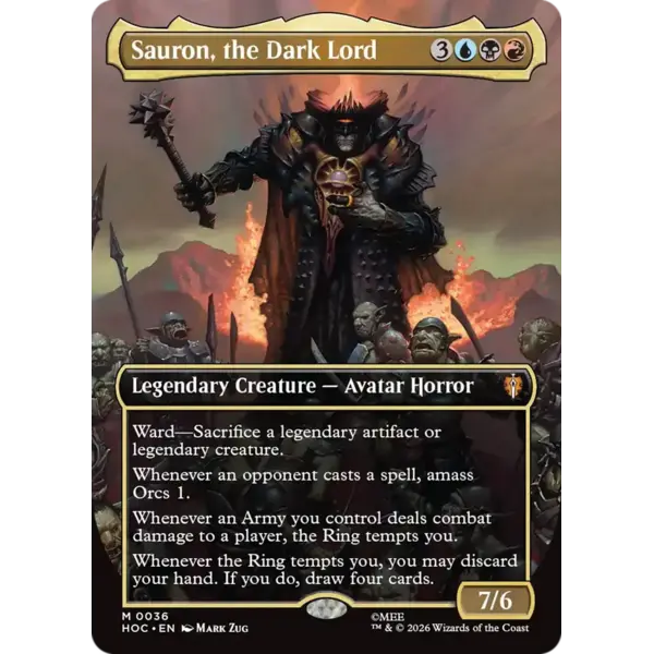 Magic: The Gathering Sauron, the Dark Lord (Borderless) (036) Near Mint Foil