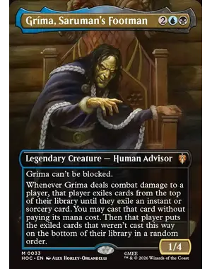 Magic: The Gathering Grima, Saruman's Footman (Borderless) (033) Near Mint Foil