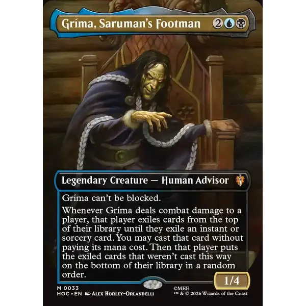 Magic: The Gathering Grima, Saruman's Footman (Borderless) (033) Near Mint Foil