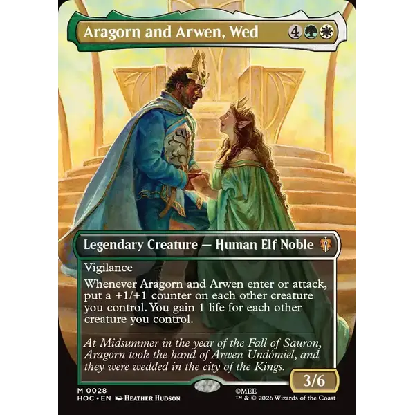 Magic: The Gathering Aragorn and Arwen, Wed (Borderless) (028) Near Mint Foil