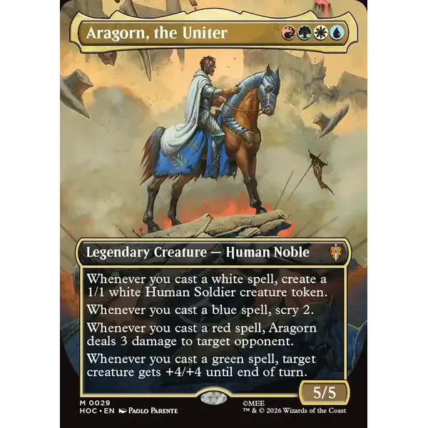 Magic: The Gathering Aragorn, the Uniter (Borderless) (029) Near Mint Foil