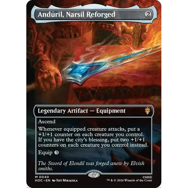 Magic: The Gathering Anduril, Narsil Reforged (Borderless) (040) Near Mint Foil
