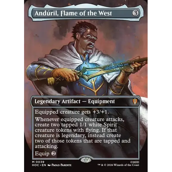 Magic: The Gathering Anduril, Flame of the West (Borderless) (039) Near Mint Foil