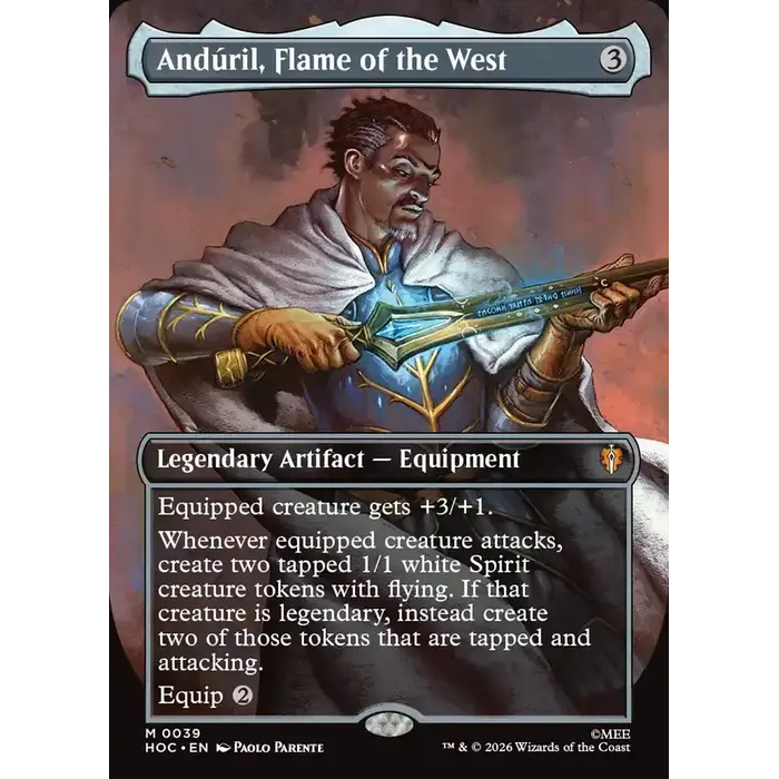 Magic: The Gathering Anduril, Flame of the West (Borderless) (039) Near Mint Foil