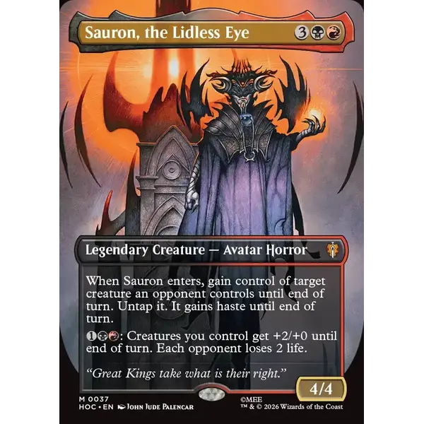 Magic: The Gathering Sauron, the Lidless Eye (Borderless) (037) Near Mint Foil